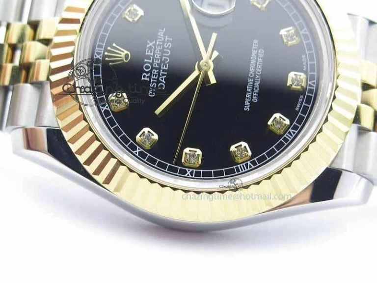 DateJust II 41mm SS YG BP Maker Best Edition Black Diam Dial On Jubilee Bracelet A2813