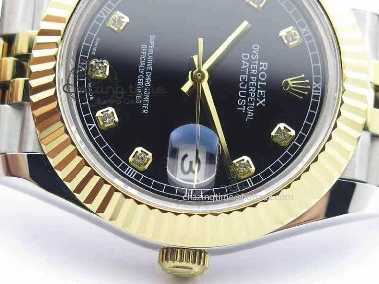 DateJust II 41mm SS YG BP Maker Best Edition Black Diam Dial On Jubilee Bracelet A2813