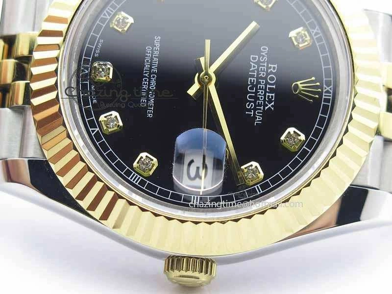 DateJust II 41mm SS YG BP Maker Best Edition Black Diam Dial On Jubilee Bracelet A2813