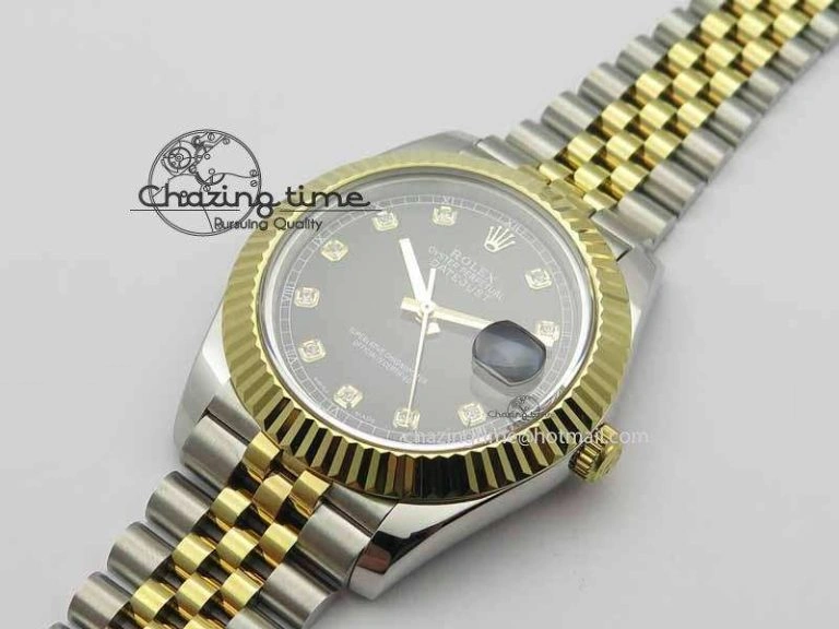 DateJust II 41mm SS YG BP Maker Best Edition Black Diam Dial On Jubilee Bracelet A2813