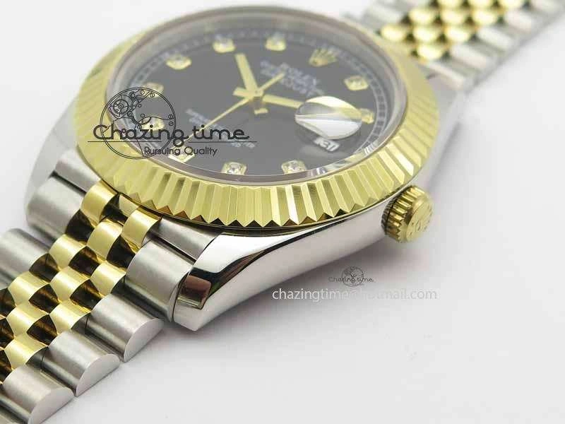 DateJust II 41mm SS YG BP Maker Best Edition Black Diam Dial On Jubilee Bracelet A2813