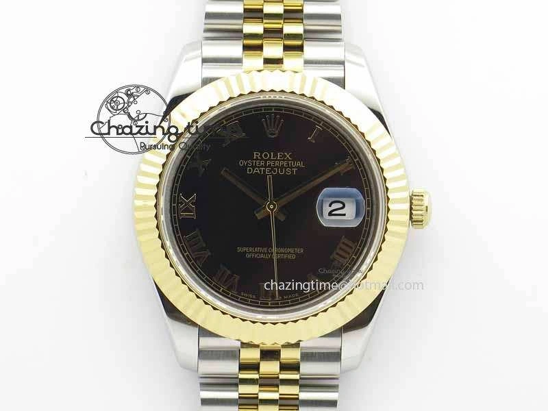 DateJust II 41mm SS YG BP Maker Best Edition Black Roman Dial On Jubilee Bracelet A2813
