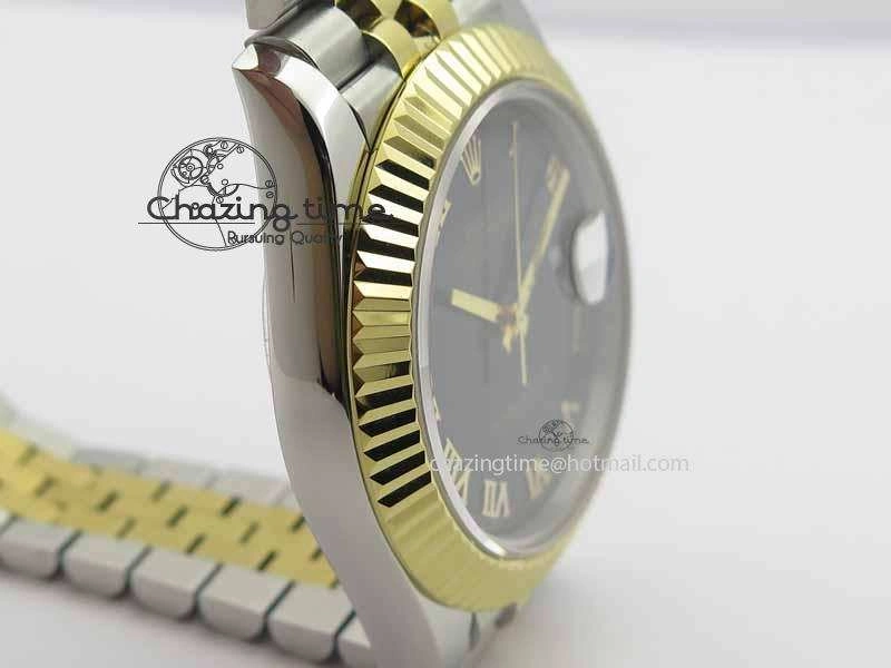 DateJust II 41mm SS YG BP Maker Best Edition Black Roman Dial On Jubilee Bracelet A2813