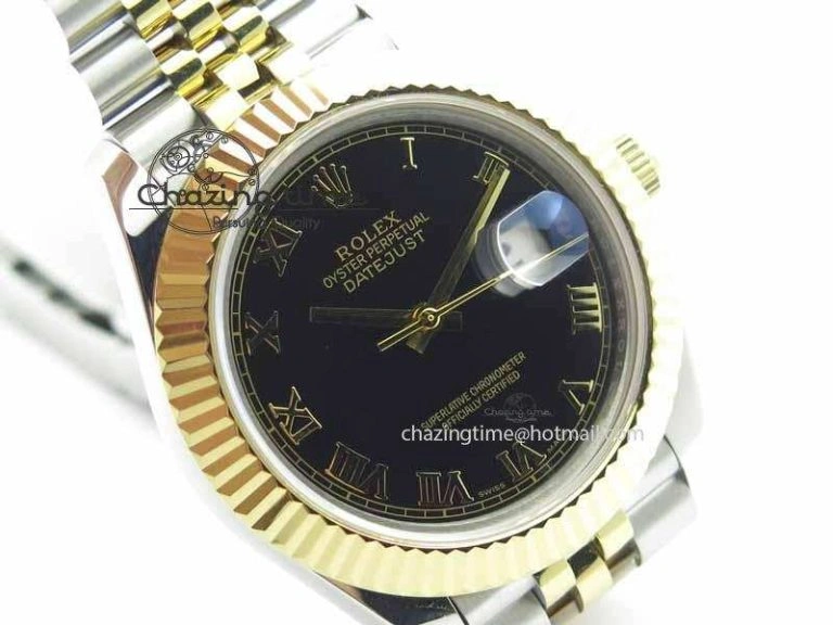 DateJust II 41mm SS YG BP Maker Best Edition Black Roman Dial On Jubilee Bracelet A2813