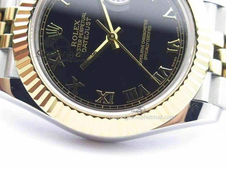 DateJust II 41mm SS YG BP Maker Best Edition Black Roman Dial On Jubilee Bracelet A2813
