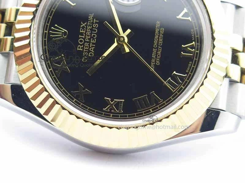 DateJust II 41mm SS YG BP Maker Best Edition Black Roman Dial On Jubilee Bracelet A2813