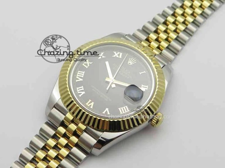 DateJust II 41mm SS YG BP Maker Best Edition Black Roman Dial On Jubilee Bracelet A2813