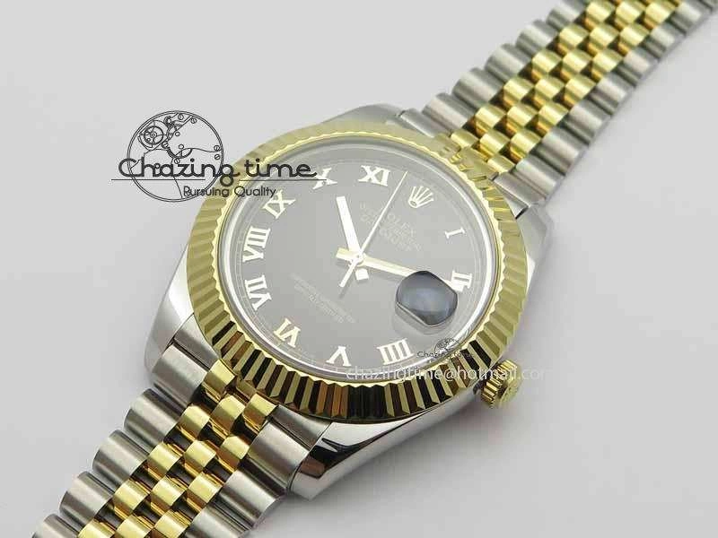 DateJust II 41mm SS YG BP Maker Best Edition Black Roman Dial On Jubilee Bracelet A2813
