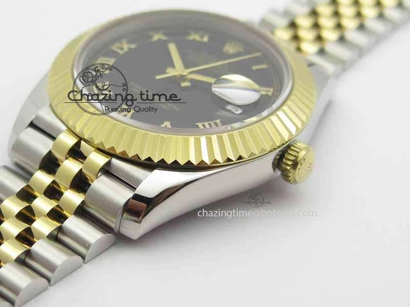 DateJust II 41mm SS YG BP Maker Best Edition Black Roman Dial On Jubilee Bracelet A2813