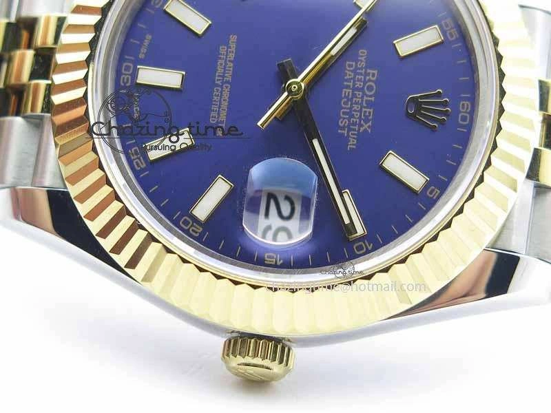 DateJust II 41mm SS YG BP Maker Best Edition Blue Dial On Jubilee Bracelet A2813