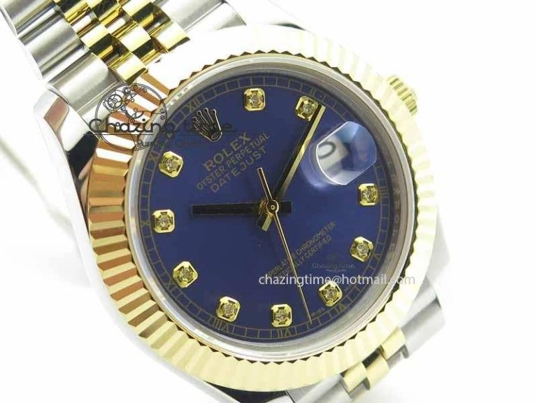 DateJust II 41mm SS YG BP Maker Best Edition Blue Diam Dial On Jubilee Bracelet A2813
