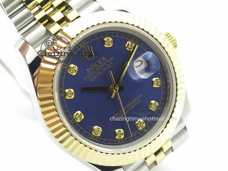 DateJust II 41mm SS YG BP Maker Best Edition Blue Diam Dial On Jubilee Bracelet A2813