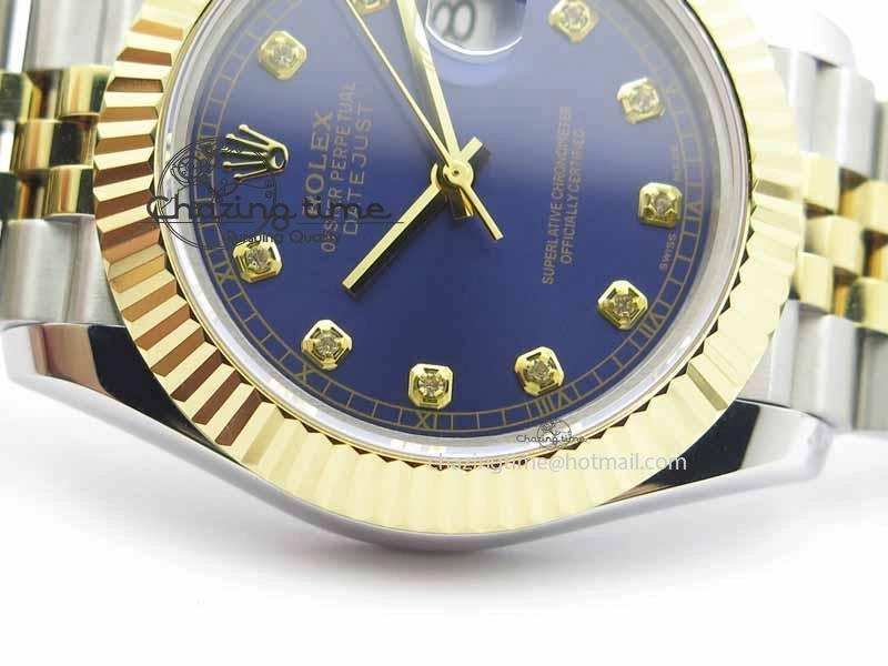 DateJust II 41mm SS YG BP Maker Best Edition Blue Diam Dial On Jubilee Bracelet A2813