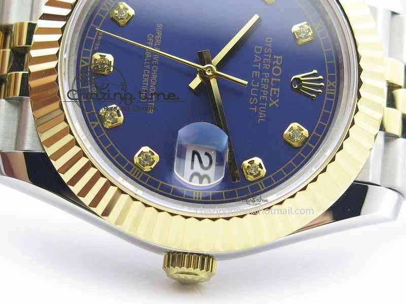 DateJust II 41mm SS YG BP Maker Best Edition Blue Diam Dial On Jubilee Bracelet A2813