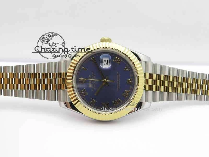 DateJust II 41mm SS YG BP Maker Best Edition Blue Roman Dial On Jubilee Bracelet A2813