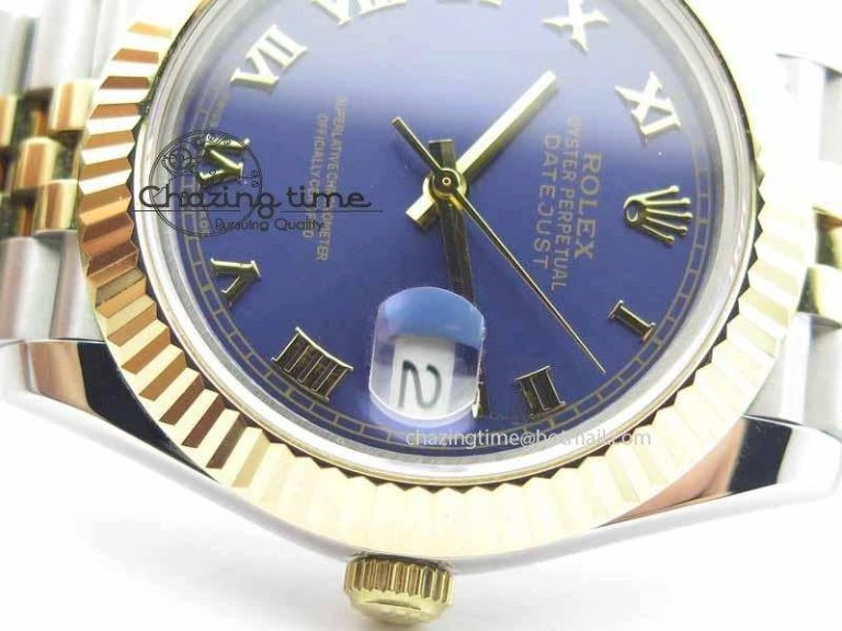 DateJust II 41mm SS YG BP Maker Best Edition Blue Roman Dial On Jubilee Bracelet A2813