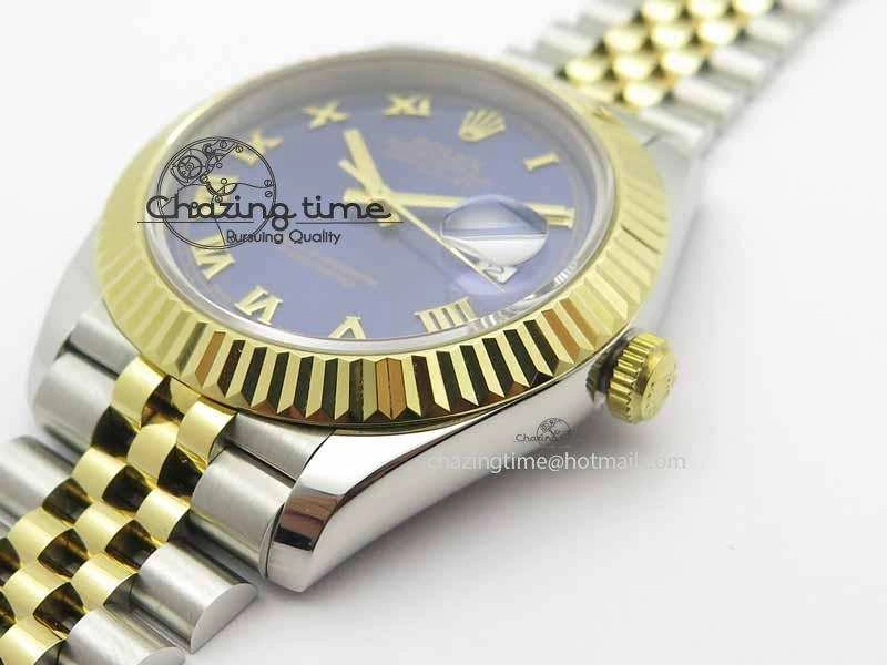 DateJust II 41mm SS YG BP Maker Best Edition Blue Roman Dial On Jubilee Bracelet A2813