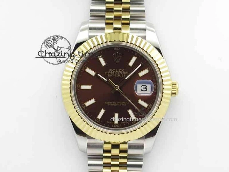 DateJust II 41mm SS YG BP Maker Best Edition Brown Dial On Jubilee Bracelet A2813