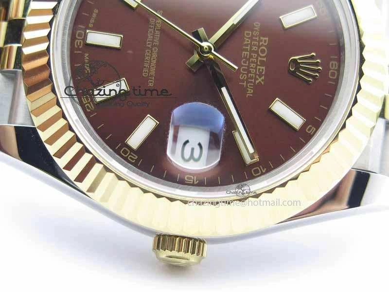 DateJust II 41mm SS YG BP Maker Best Edition Brown Dial On Jubilee Bracelet A2813