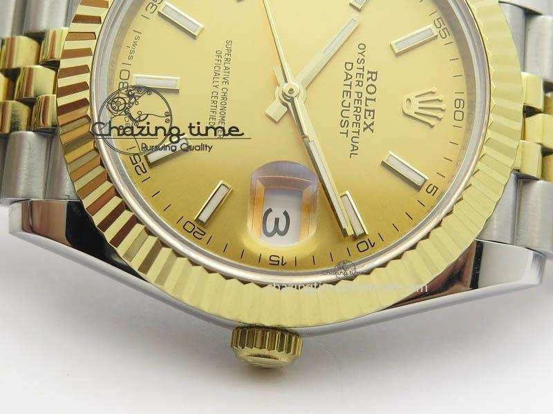 DateJust II 41mm SS YG BP Maker Best Edition Gold Dial On New Version Jubilee Bracelet A2813