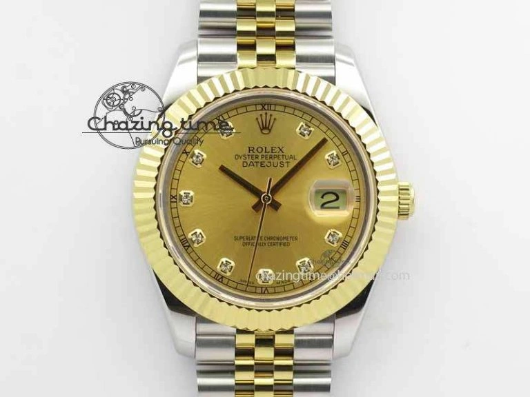 DateJust II 41mm SS YG BP Maker Best Edition Gold Diam Dial On Jubilee Bracelet A2813