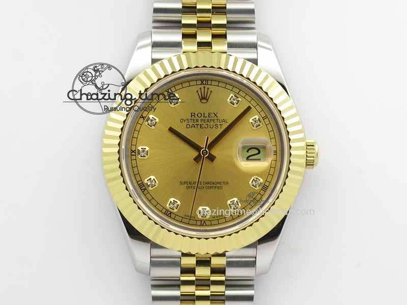 DateJust II 41mm SS YG BP Maker Best Edition Gold Diam Dial On Jubilee Bracelet A2813