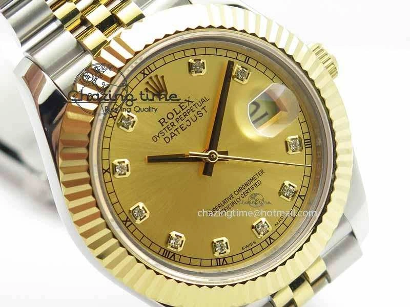 DateJust II 41mm SS YG BP Maker Best Edition Gold Diam Dial On Jubilee Bracelet A2813