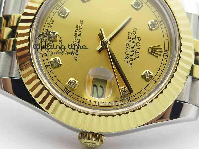 DateJust II 41mm SS YG BP Maker Best Edition Gold Diam Dial On Jubilee Bracelet A2813