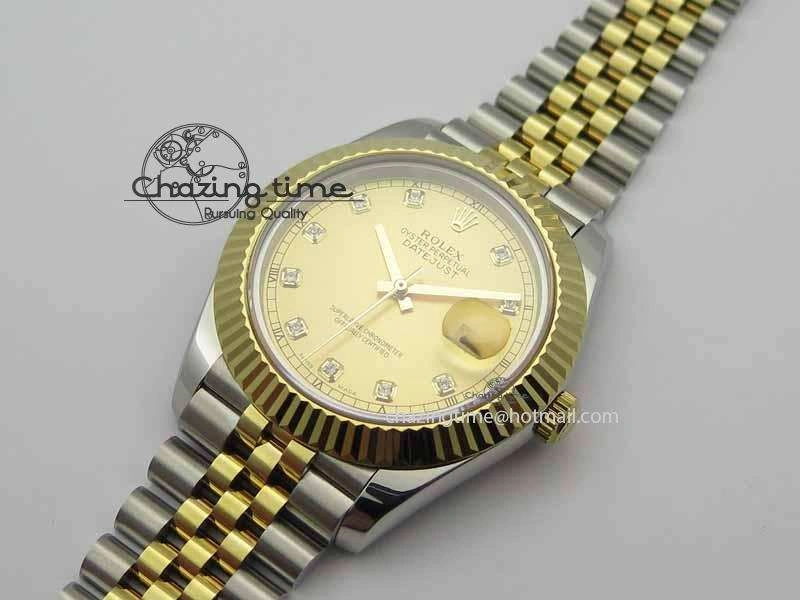 DateJust II 41mm SS YG BP Maker Best Edition Gold Diam Dial On Jubilee Bracelet A2813