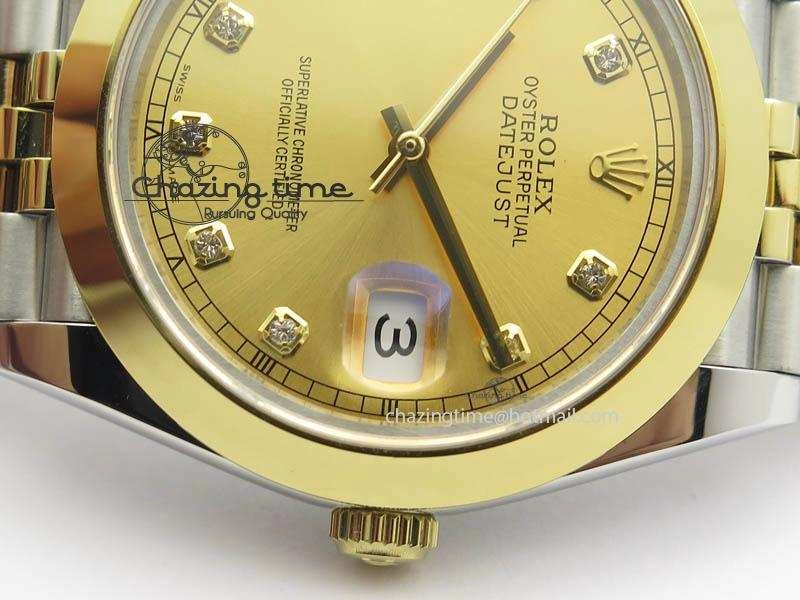 DateJust II 41mm SS YG BP Maker Best Edition Gold Diam Dial On New Version Jubilee Bracelet A2813