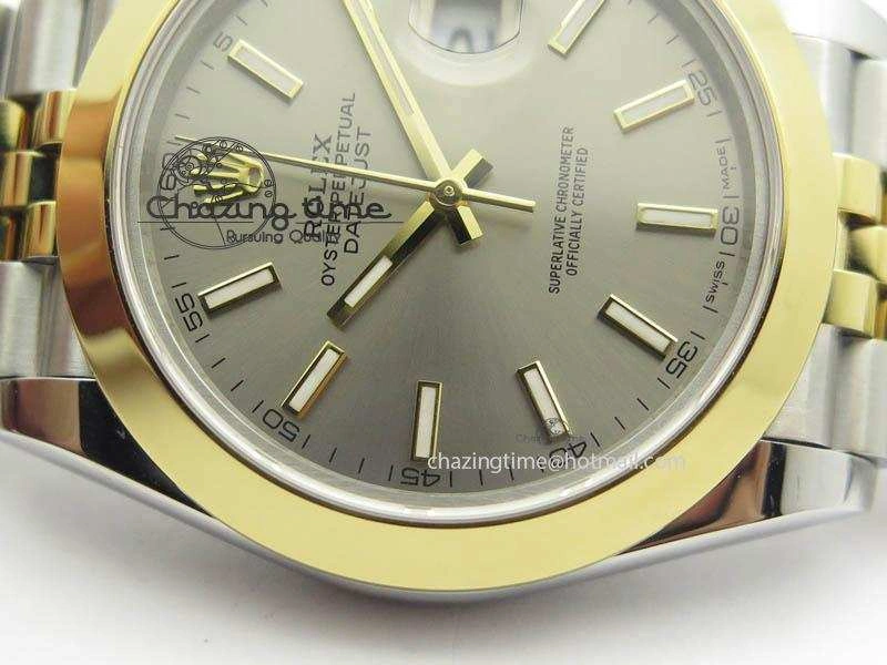 DateJust II 41mm SS YG BP Maker Best Edition Gray Sticks Dial On New Version Jubilee Bracelet A2813