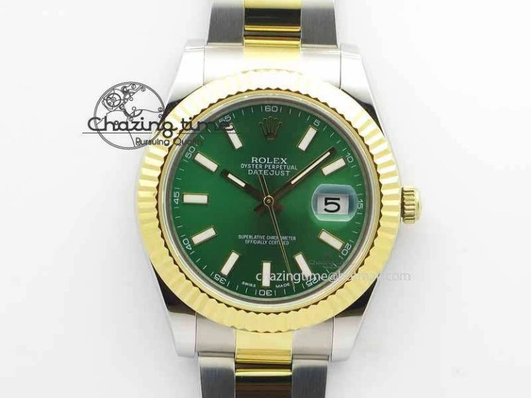 DateJust II 41mm SS YG BP Maker Best Edition Green Dial On SS YG Bracelet SA3136