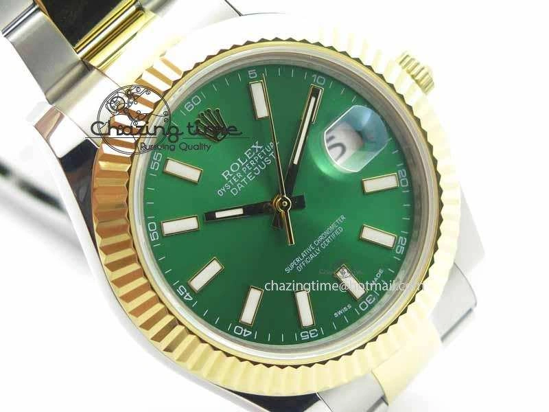 DateJust II 41mm SS YG BP Maker Best Edition Green Dial On SS YG Bracelet SA3136