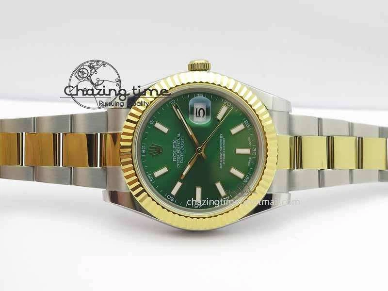 DateJust II 41mm SS YG BP Maker Best Edition Green Dial On SS YG Bracelet SA3136