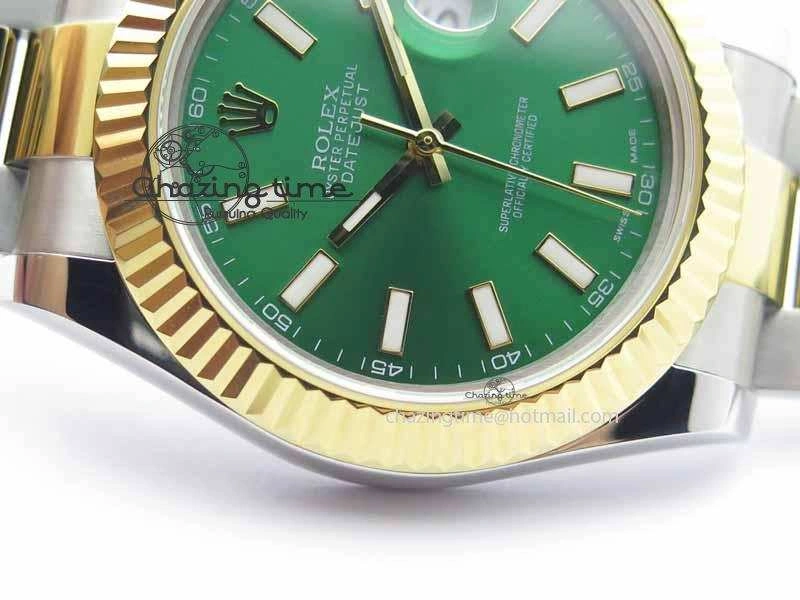 DateJust II 41mm SS YG BP Maker Best Edition Green Dial On SS YG Bracelet SA3136