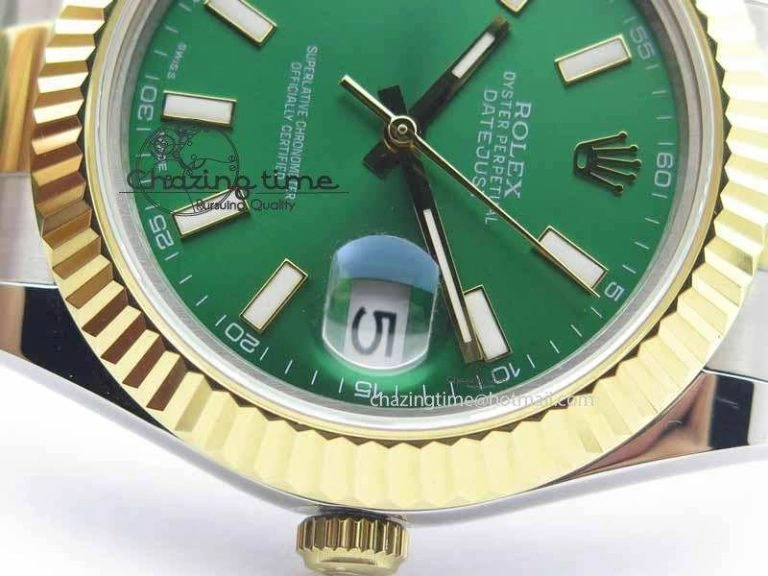 DateJust II 41mm SS YG BP Maker Best Edition Green Dial On SS YG Bracelet SA3136