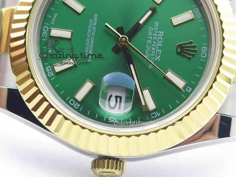 DateJust II 41mm SS YG BP Maker Best Edition Green Dial On SS YG Bracelet SA3136