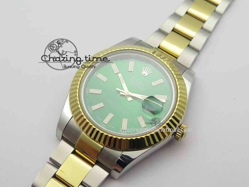 DateJust II 41mm SS YG BP Maker Best Edition Green Dial On SS YG Bracelet SA3136