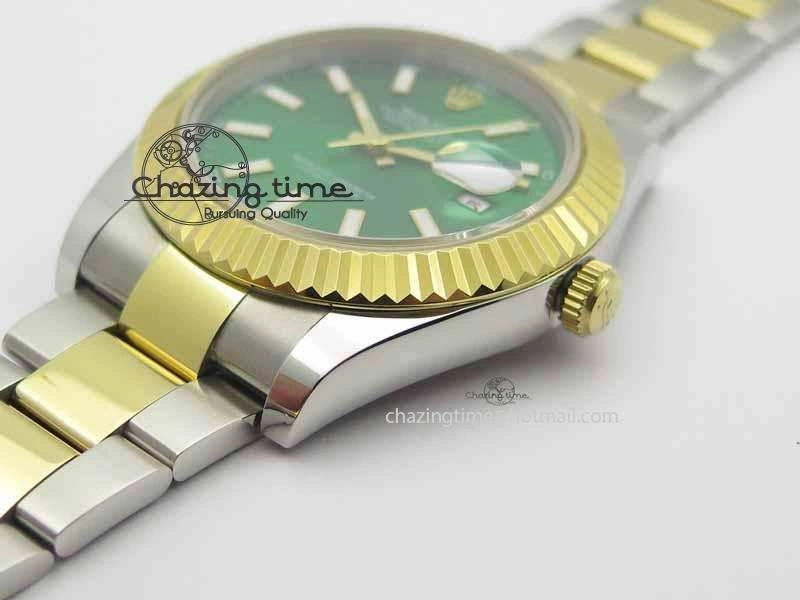 DateJust II 41mm SS YG BP Maker Best Edition Green Dial On SS YG Bracelet SA3136