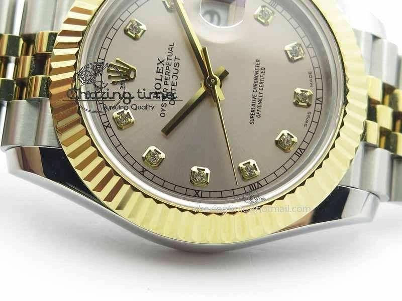DateJust II 41mm SS YG BP Maker Best Edition Silver Diam Dial On Jubilee Bracelet A2813