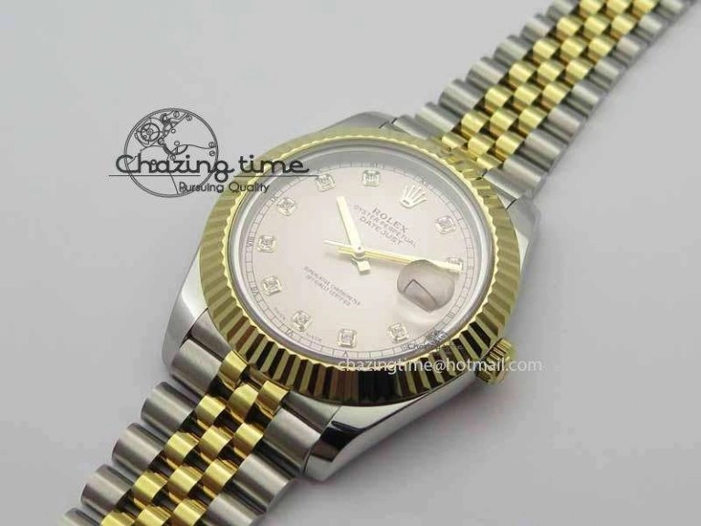 DateJust II 41mm SS YG BP Maker Best Edition Silver Diam Dial On Jubilee Bracelet A2813