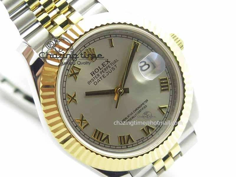 DateJust II 41mm SS YG BP Maker Best Edition Silver Roman Dial On Jubilee Bracelet A2813