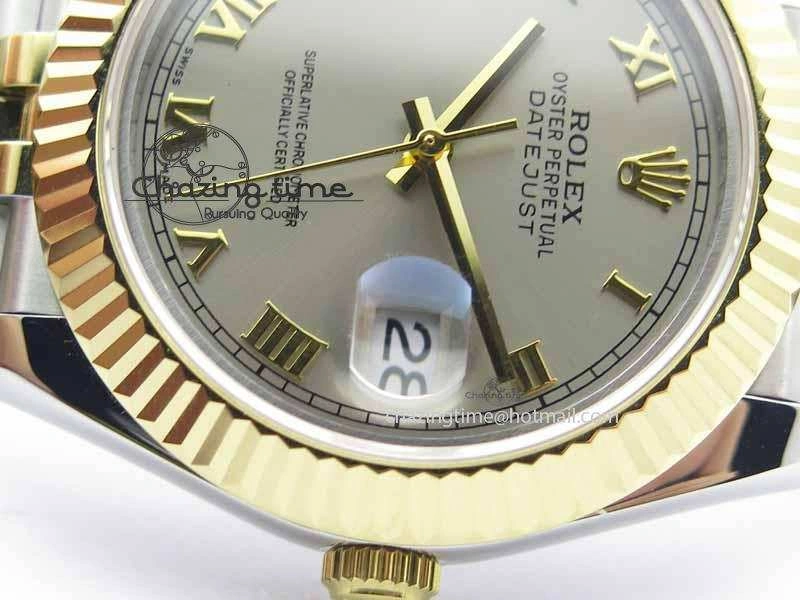DateJust II 41mm SS YG BP Maker Best Edition Silver Roman Dial On Jubilee Bracelet A2813