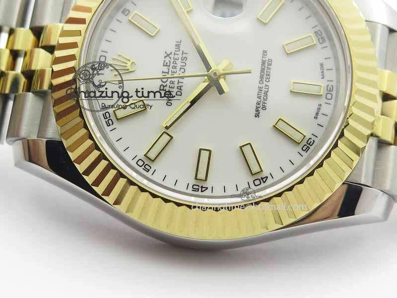 DateJust II 41mm SS YG BP Maker Best Edition White Dial On Jubilee Bracelet