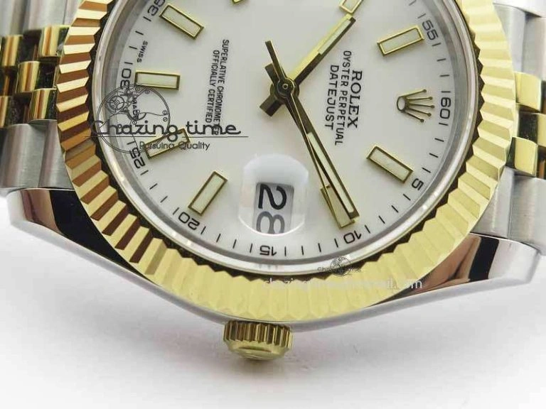 DateJust II 41mm SS YG BP Maker Best Edition White Dial On Jubilee Bracelet