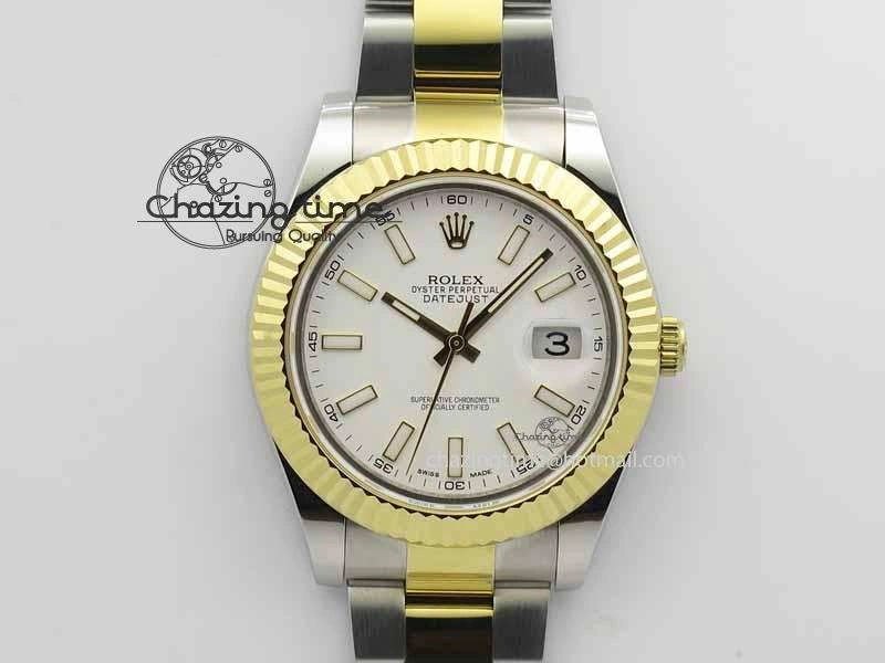 DateJust II 41mm SS YG BP Maker Best Edition White Dial On SS YG Bracelet SA3136