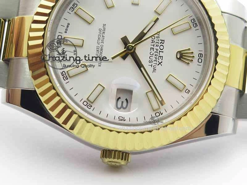 DateJust II 41mm SS YG BP Maker Best Edition White Dial On SS YG Bracelet SA3136
