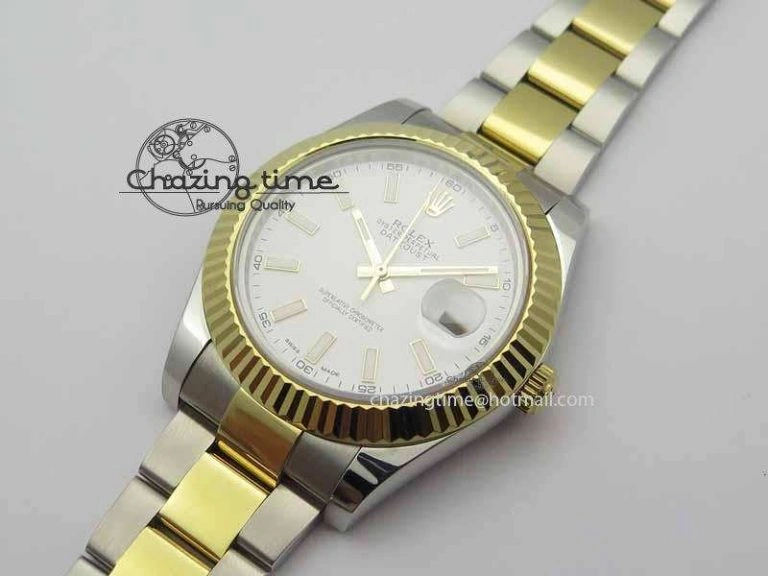 DateJust II 41mm SS YG BP Maker Best Edition White Dial On SS YG Bracelet SA3136