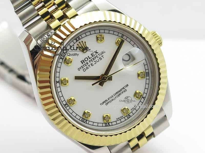 DateJust II 41mm SS YG BP Maker Best Edition White Diam Dial On Jubilee Bracelet A2813
