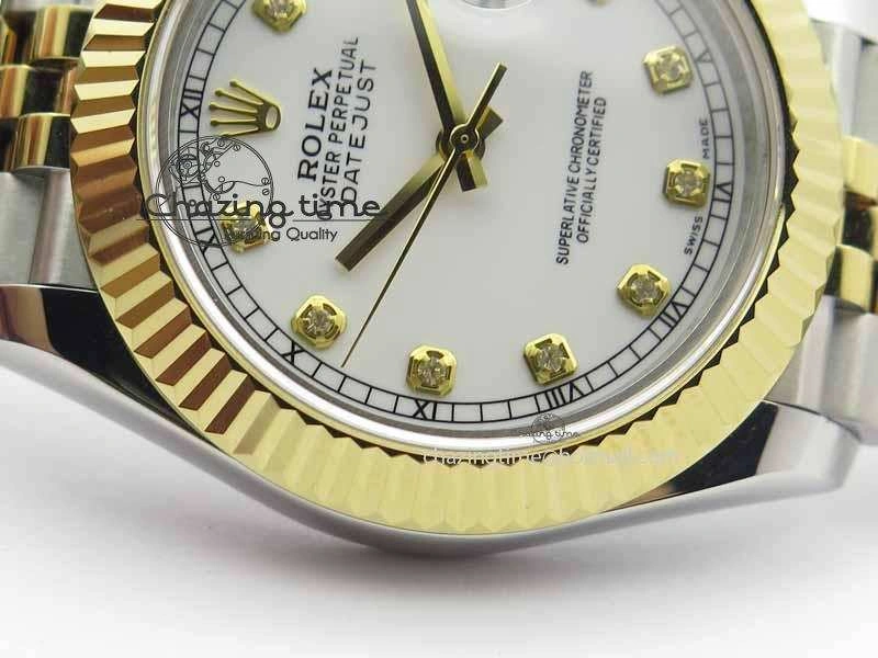 DateJust II 41mm SS YG BP Maker Best Edition White Diam Dial On Jubilee Bracelet A2813